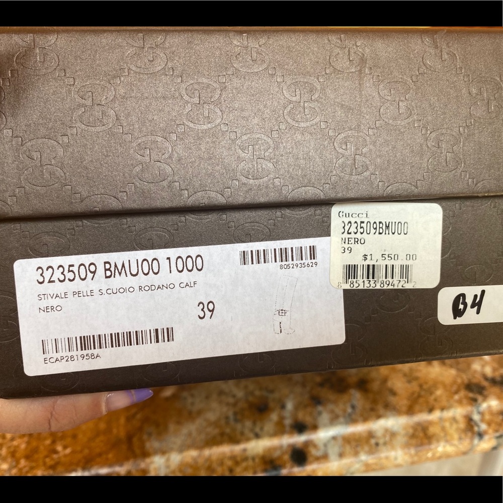 Gucci Calf Skin Gold Buckle Knee High Boots in Box - Picture 4 of 14
